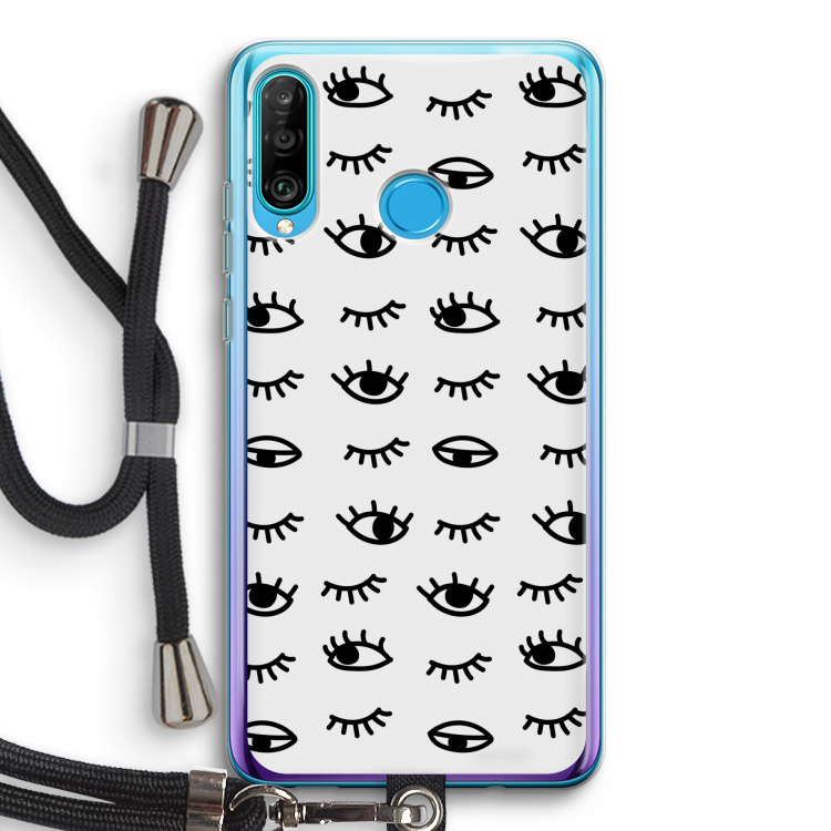 Eye pattern #2: Huawei P30 Lite Transparant Hoesje met koord
