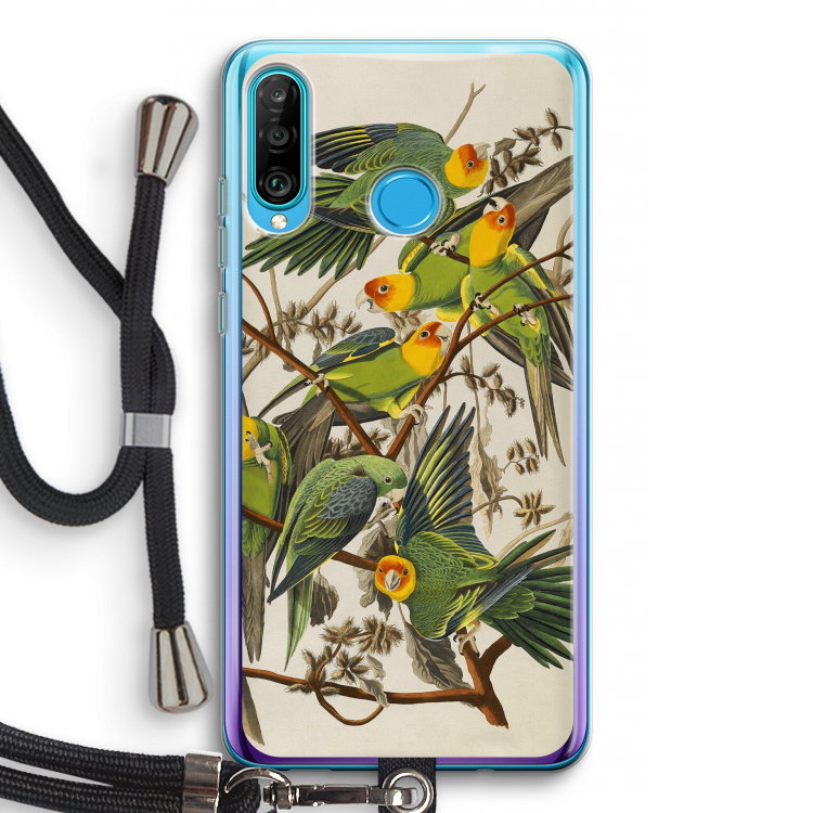 Carolinaparkiet: Huawei P30 Lite Transparant Hoesje met koord