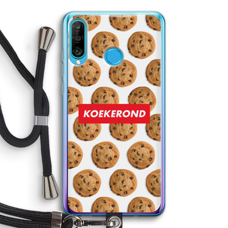 Koekerond: Huawei P30 Lite Transparant Hoesje met koord
