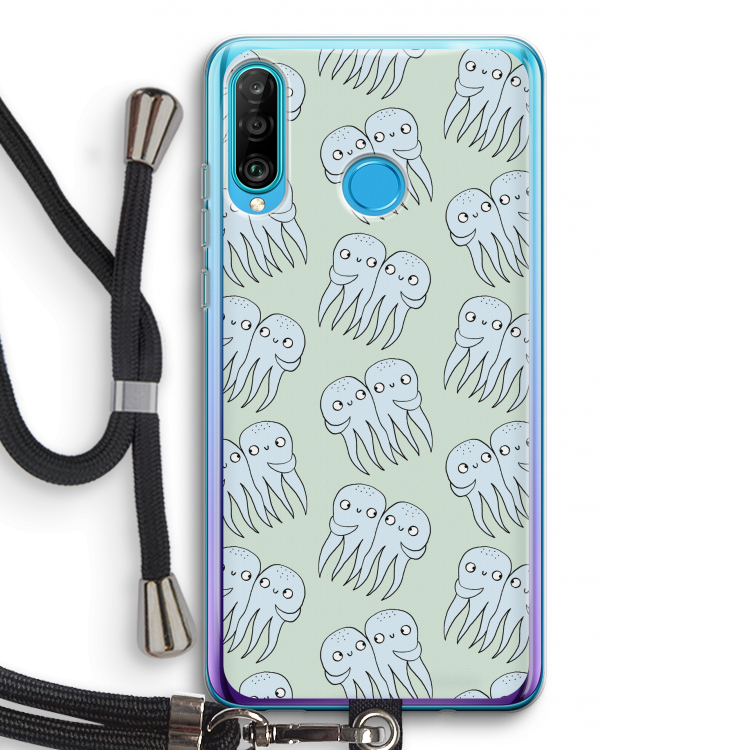 Octopussen: Huawei P30 Lite Transparant Hoesje met koord