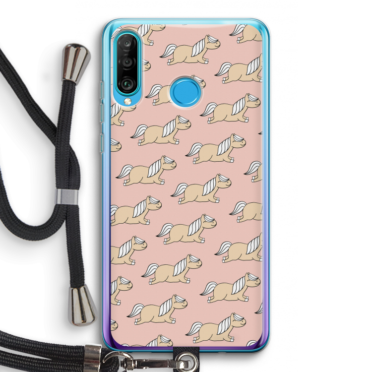 Ponys: Huawei P30 Lite Transparant Hoesje met koord