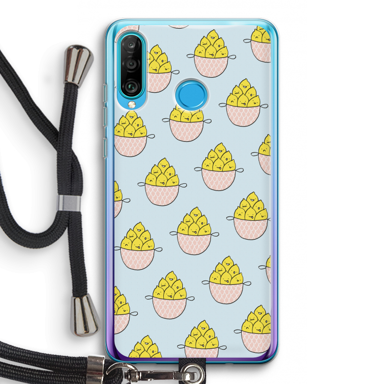 Citroenen: Huawei P30 Lite Transparant Hoesje met koord