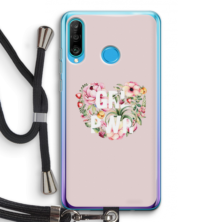 GRL PWR Flower: Huawei P30 Lite Transparant Hoesje met koord