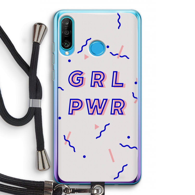 GRL PWR: Huawei P30 Lite Transparant Hoesje met koord