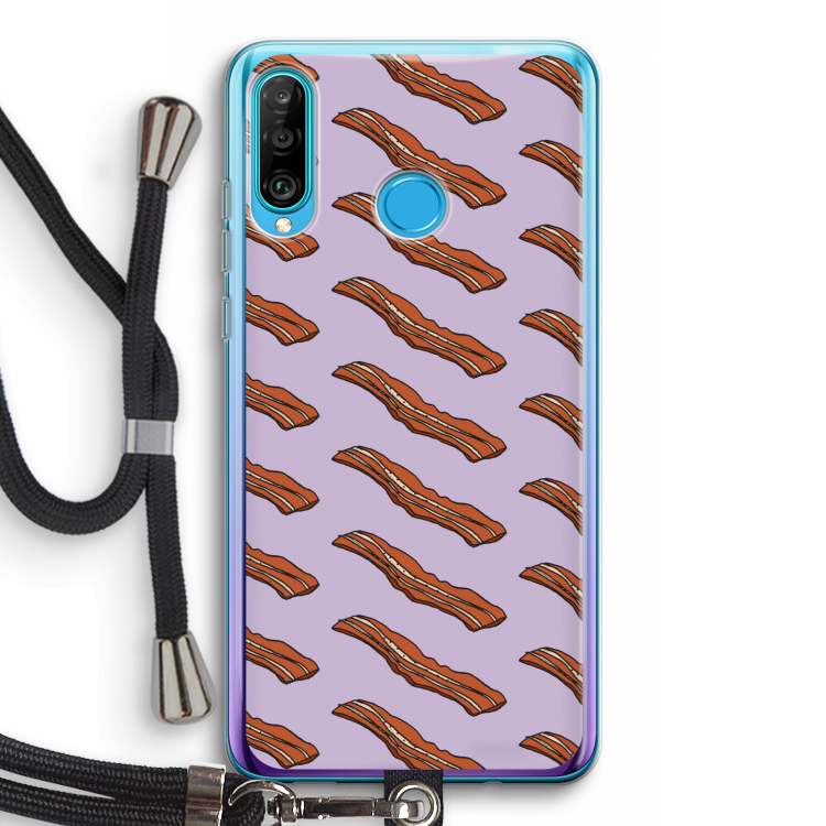 Bacon to my eggs #2: Huawei P30 Lite Transparant Hoesje met koord