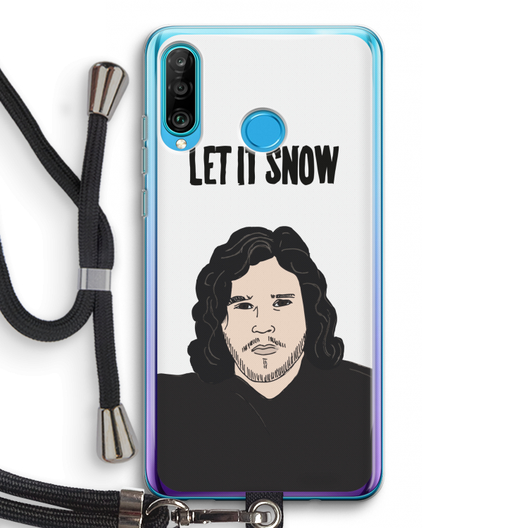Let It Snow: Huawei P30 Lite Transparant Hoesje met koord