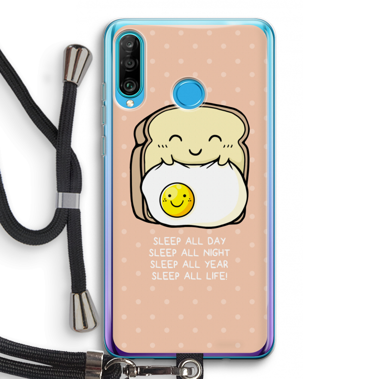 Sleep All Day: Huawei P30 Lite Transparant Hoesje met koord