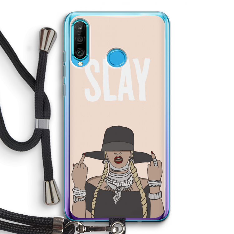 Slay All Day: Huawei P30 Lite Transparant Hoesje met koord