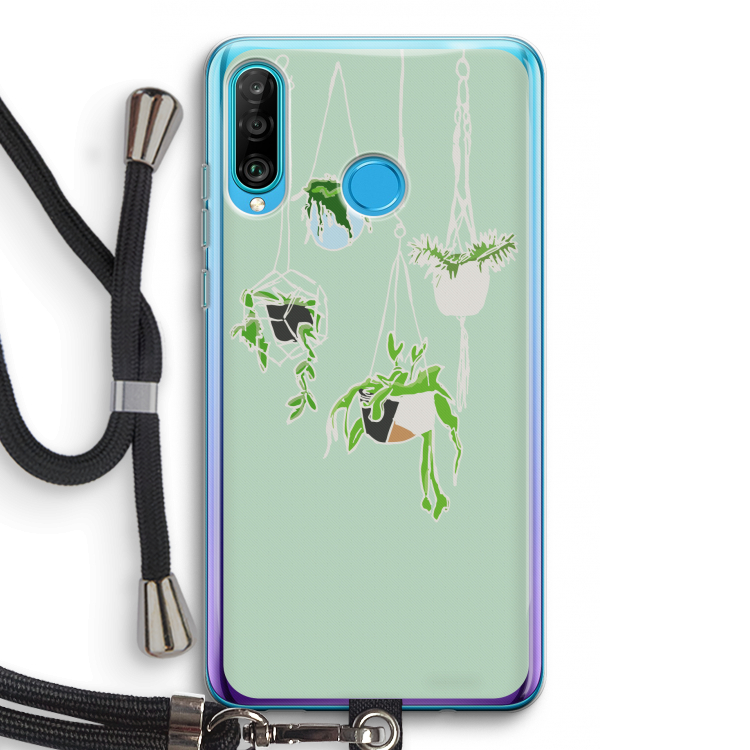 Hang In There: Huawei P30 Lite Transparant Hoesje met koord