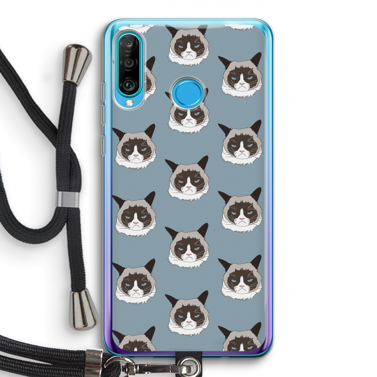 It's a Purrr Case: Huawei P30 Lite Transparant Hoesje met koord