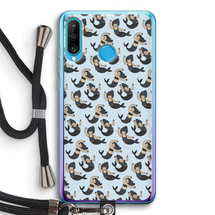 Zeemeermin: Huawei P30 Lite Transparant Hoesje met koord