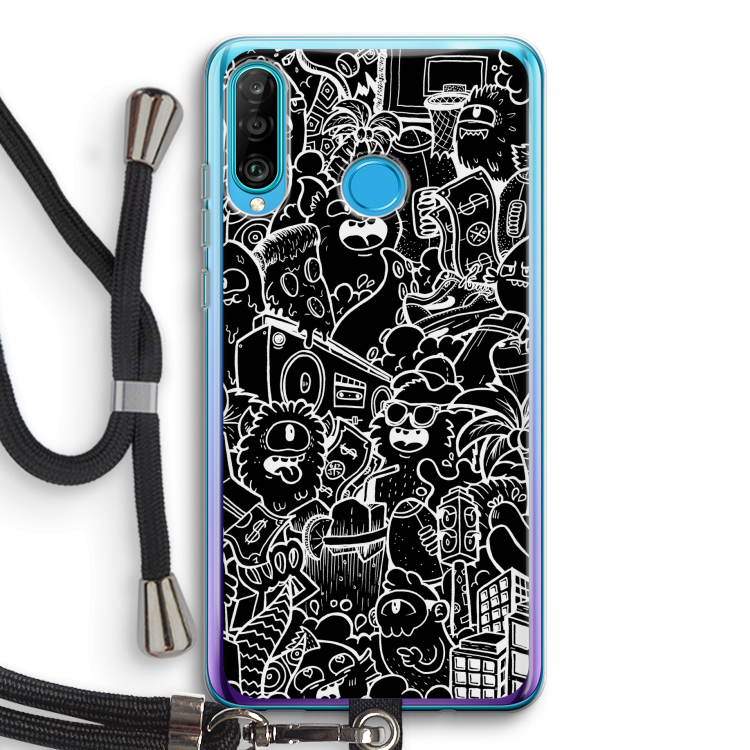 Vexx Black City : Huawei P30 Lite Transparant Hoesje met koord