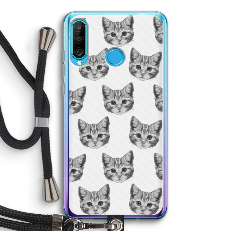 Kitten: Huawei P30 Lite Transparant Hoesje met koord
