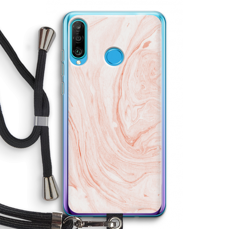 Peach bath: Huawei P30 Lite Transparant Hoesje met koord