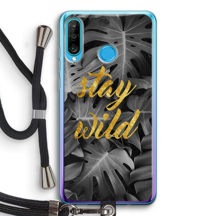 Stay wild: Huawei P30 Lite Transparant Hoesje met koord