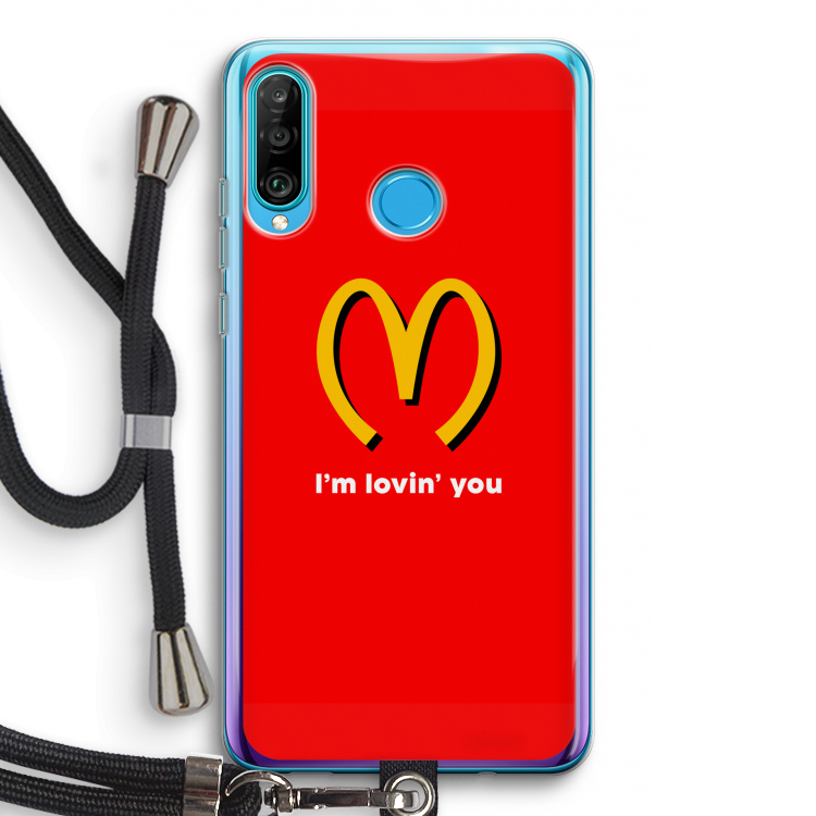 I'm lovin' you: Huawei P30 Lite Transparant Hoesje met koord