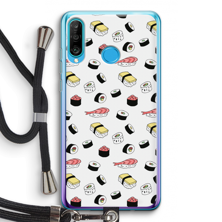 Sushi time: Huawei P30 Lite Transparant Hoesje met koord