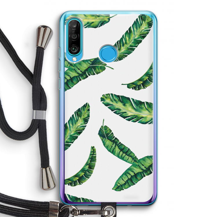 Lange bladeren: Huawei P30 Lite Transparant Hoesje met koord