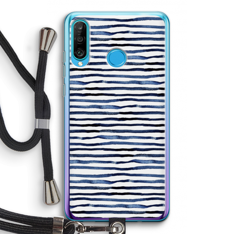 Verrassende lijnen: Huawei P30 Lite Transparant Hoesje met koord