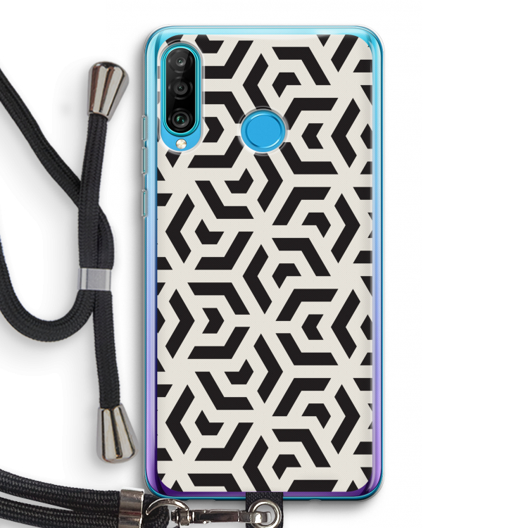 Crazy pattern: Huawei P30 Lite Transparant Hoesje met koord