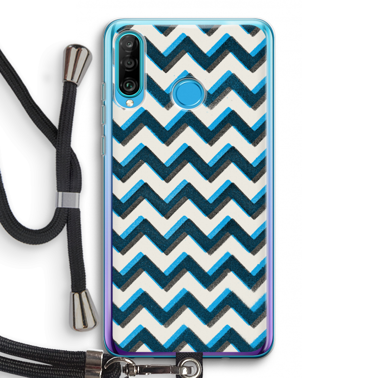 Onderbroken lijn: Huawei P30 Lite Transparant Hoesje met koord