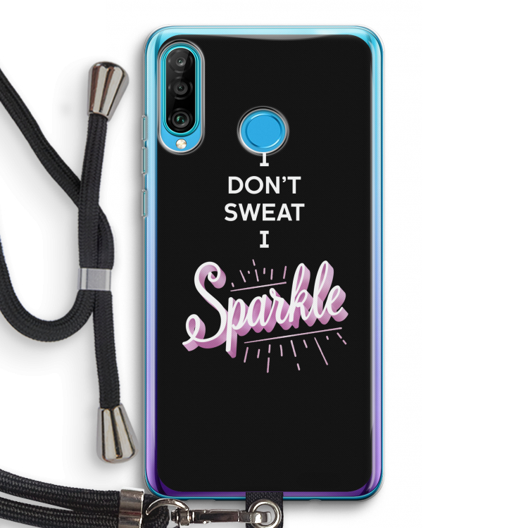 Sparkle quote: Huawei P30 Lite Transparant Hoesje met koord