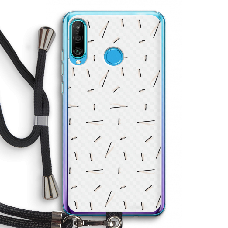 Hipster stripes: Huawei P30 Lite Transparant Hoesje met koord