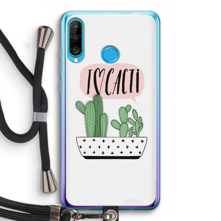 I love cacti: Huawei P30 Lite Transparant Hoesje met koord