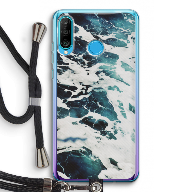 Golven: Huawei P30 Lite Transparant Hoesje met koord