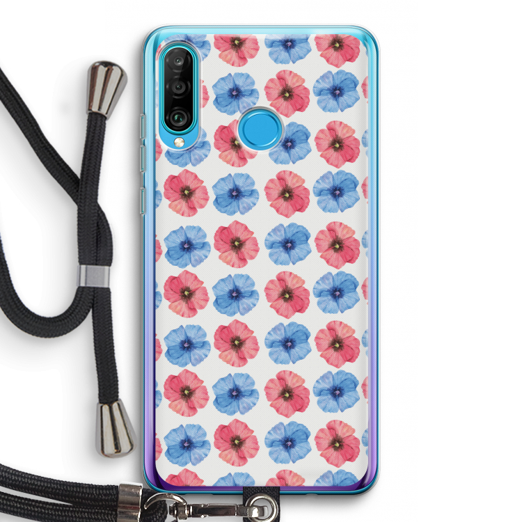 Klaproosjes: Huawei P30 Lite Transparant Hoesje met koord