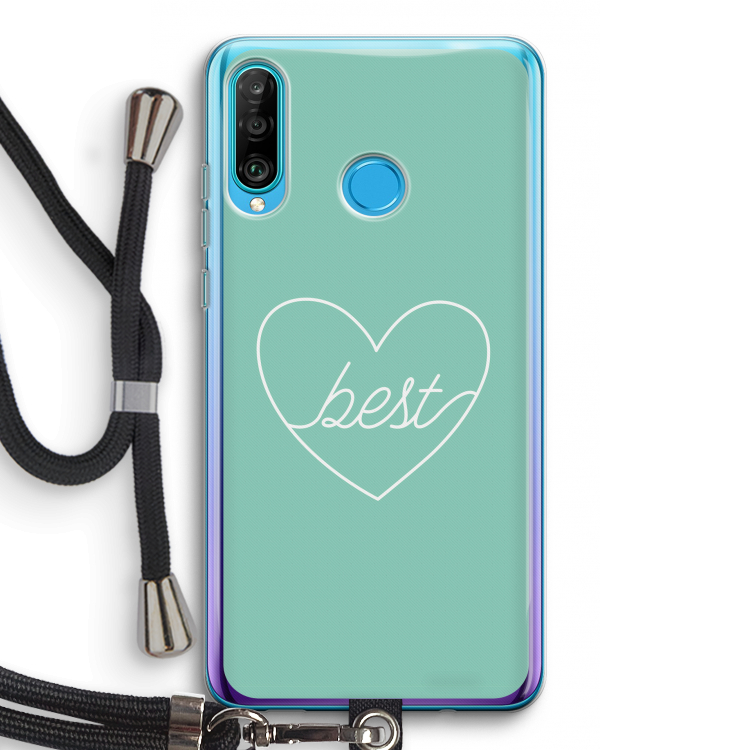 Best heart pastel: Huawei P30 Lite Transparant Hoesje met koord