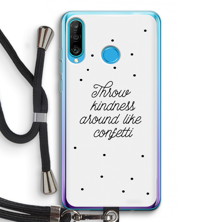 Confetti: Huawei P30 Lite Transparant Hoesje met koord