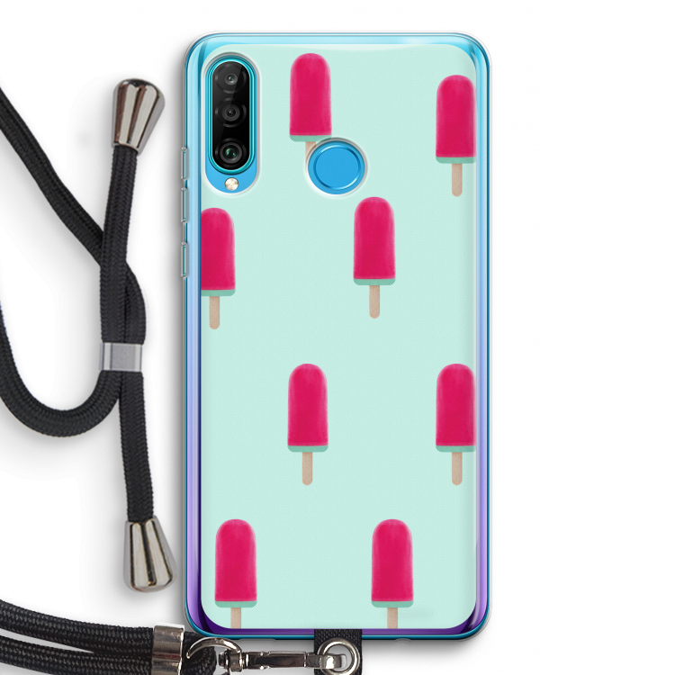 Waterijsje: Huawei P30 Lite Transparant Hoesje met koord