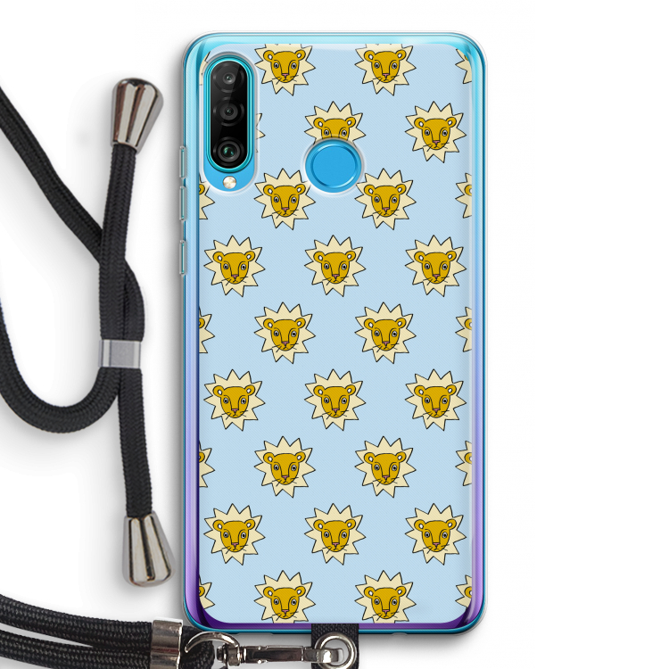 Leeuwenkoppen: Huawei P30 Lite Transparant Hoesje met koord