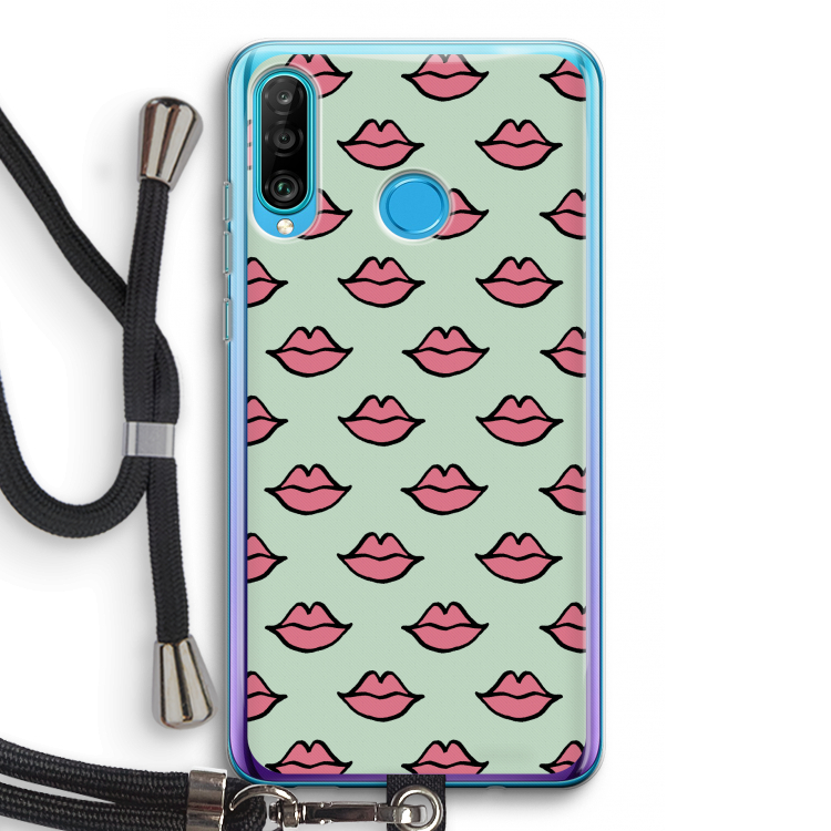 Lipjes: Huawei P30 Lite Transparant Hoesje met koord