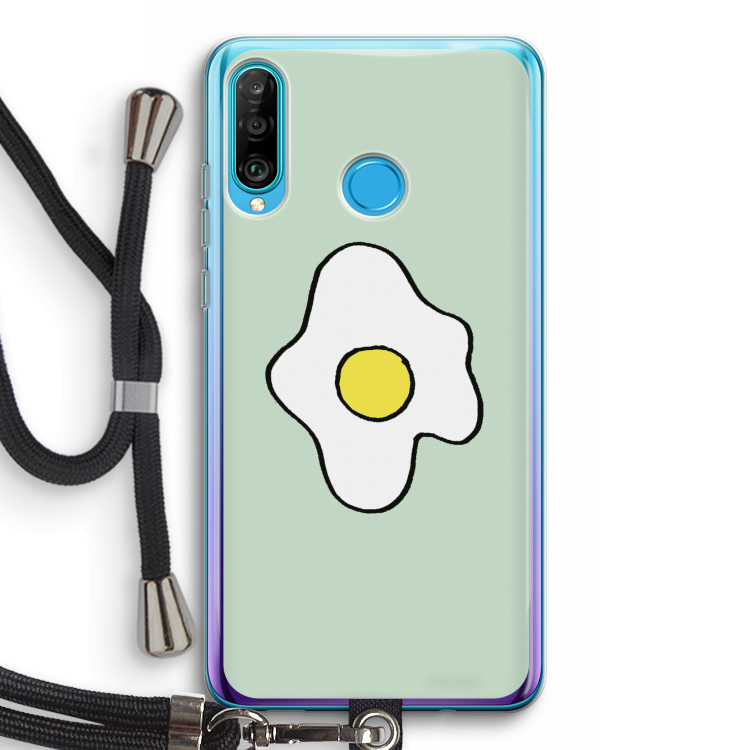 Spiegelei: Huawei P30 Lite Transparant Hoesje met koord