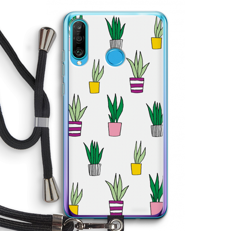 Sanseveria: Huawei P30 Lite Transparant Hoesje met koord