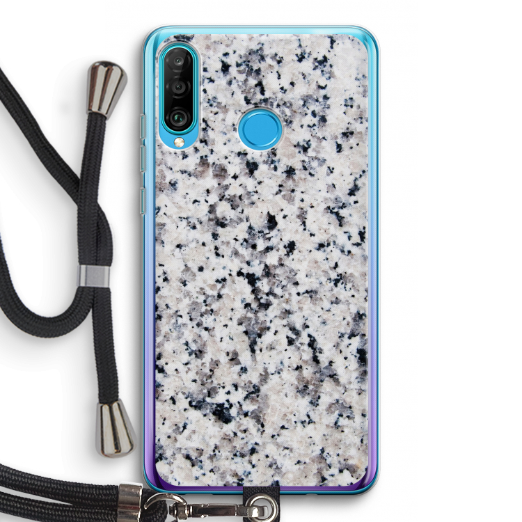 Gespikkelde marmer: Huawei P30 Lite Transparant Hoesje met koord