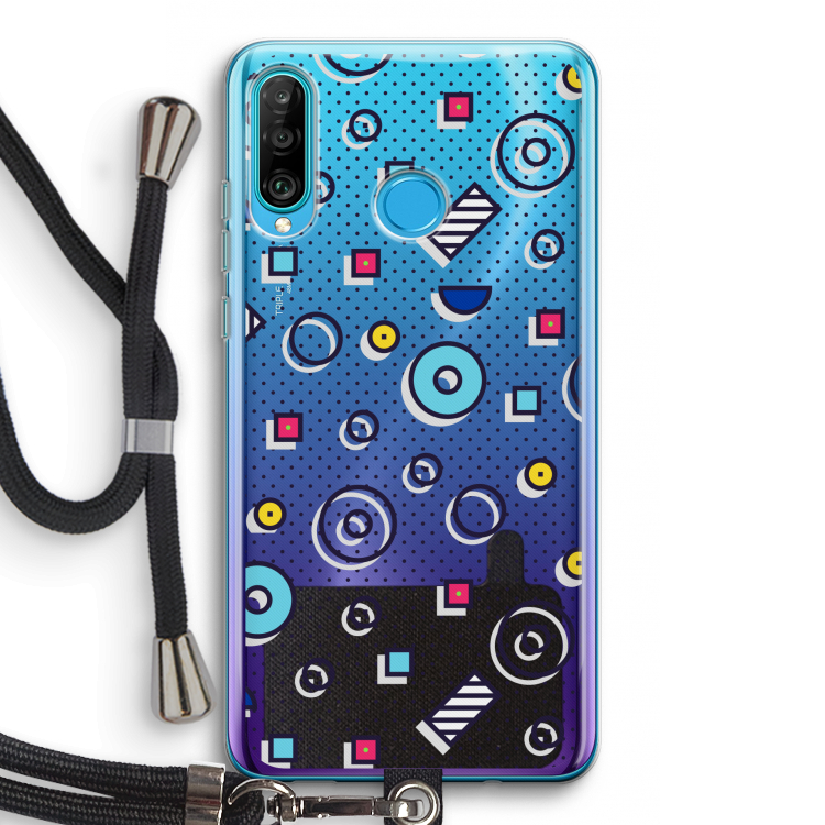 8-bit N°9: Huawei P30 Lite Transparant Hoesje met koord