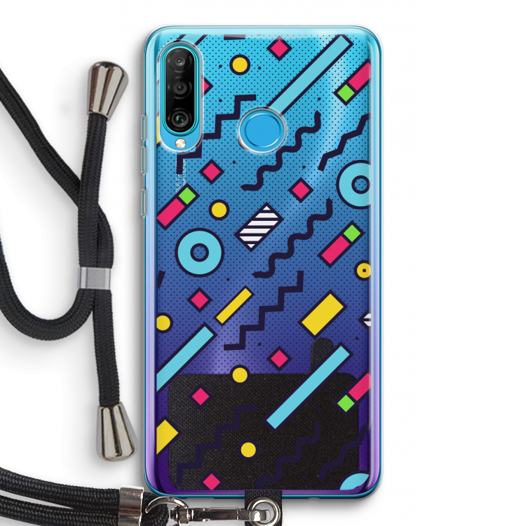 8-bit N°8: Huawei P30 Lite Transparant Hoesje met koord