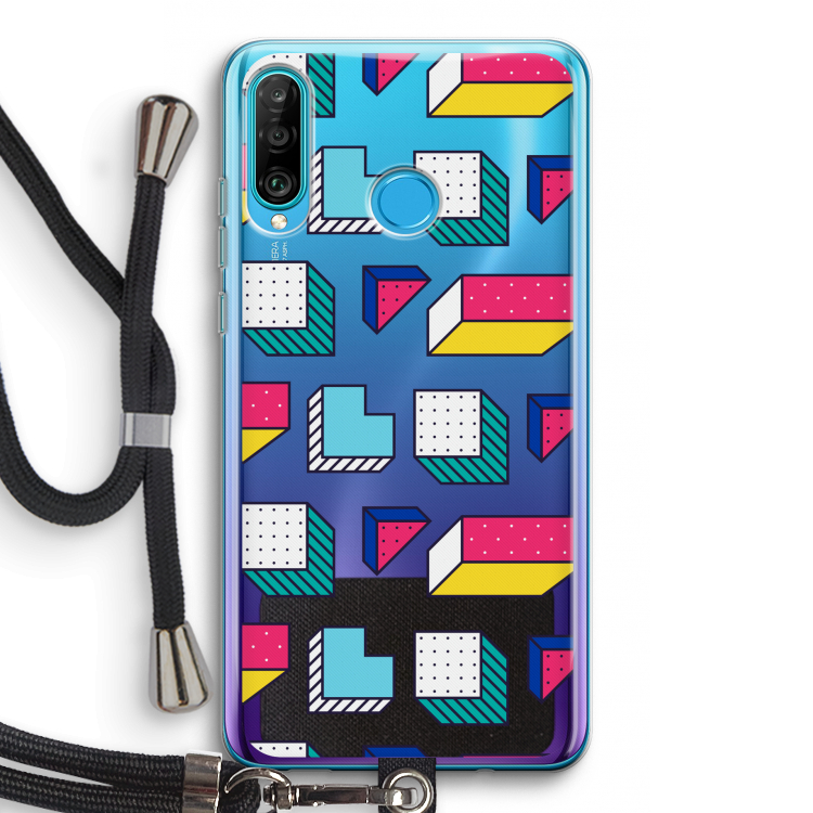 8-bit N°7: Huawei P30 Lite Transparant Hoesje met koord