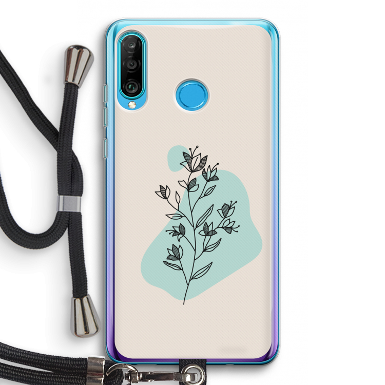 Violets are blue: Huawei P30 Lite Transparant Hoesje met koord