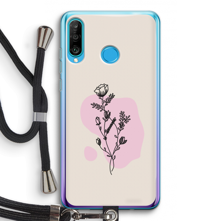Roses are red: Huawei P30 Lite Transparant Hoesje met koord
