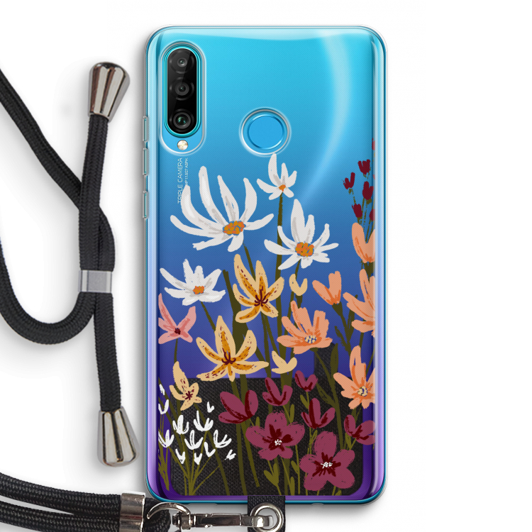 Painted wildflowers: Huawei P30 Lite Transparant Hoesje met koord