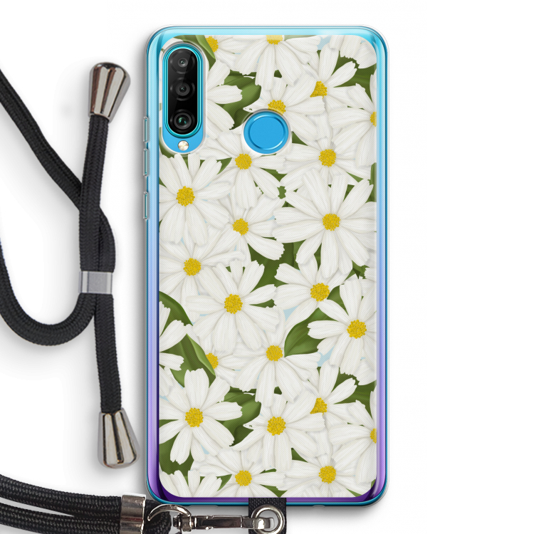 Summer Daisies: Huawei P30 Lite Transparant Hoesje met koord