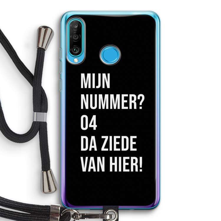 Da ziede van hier - Zwart: Huawei P30 Lite Transparant Hoesje met koord
