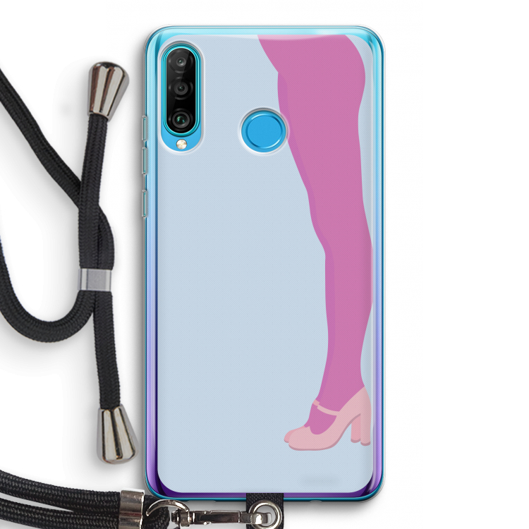 Pink panty: Huawei P30 Lite Transparant Hoesje met koord