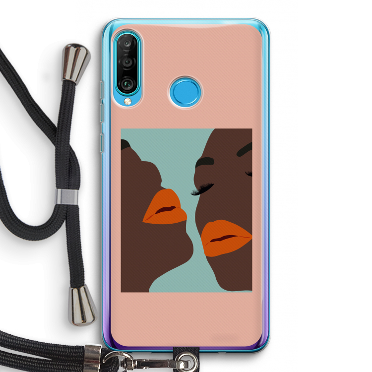 Orange lips: Huawei P30 Lite Transparant Hoesje met koord