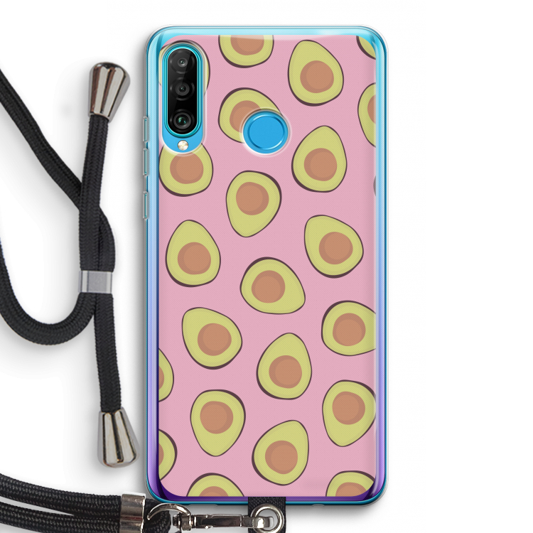 Dancing avocados: Huawei P30 Lite Transparant Hoesje met koord