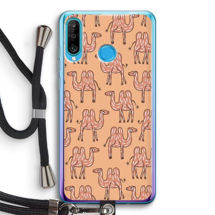 Kameel: Huawei P30 Lite Transparant Hoesje met koord
